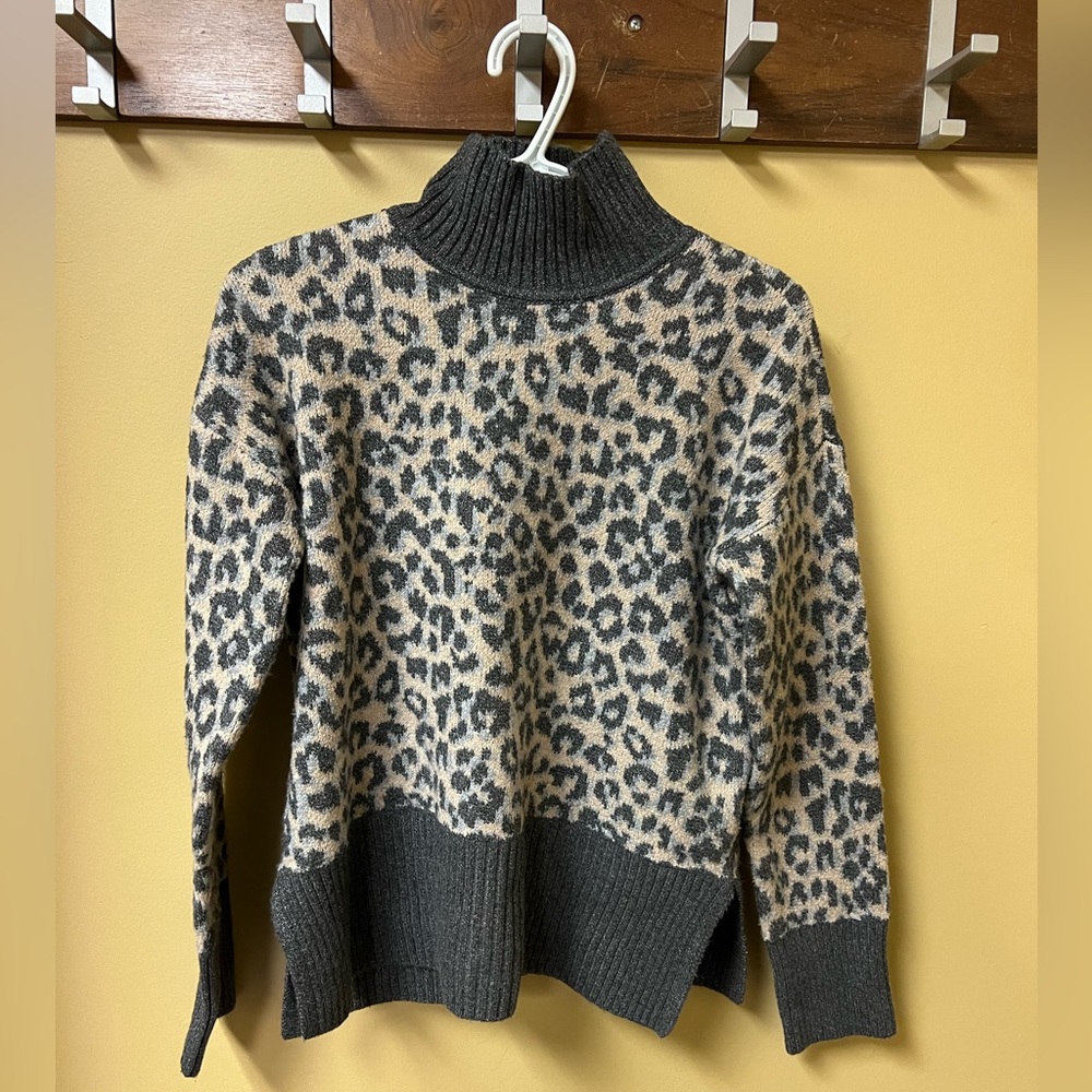 Marled Reunited Clothing Turtleneck Leopard Sweater